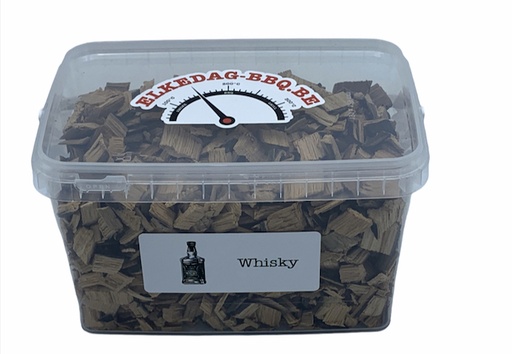 [EDB-000804] Elkedag-BBQ - Rooksnippers WHISKY - Plastic doosje