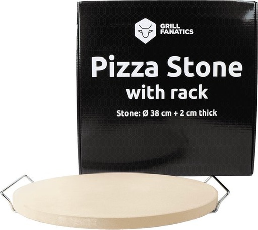 [1388] Grill Fanatics - Pizzasteen 38cm inclusief houder